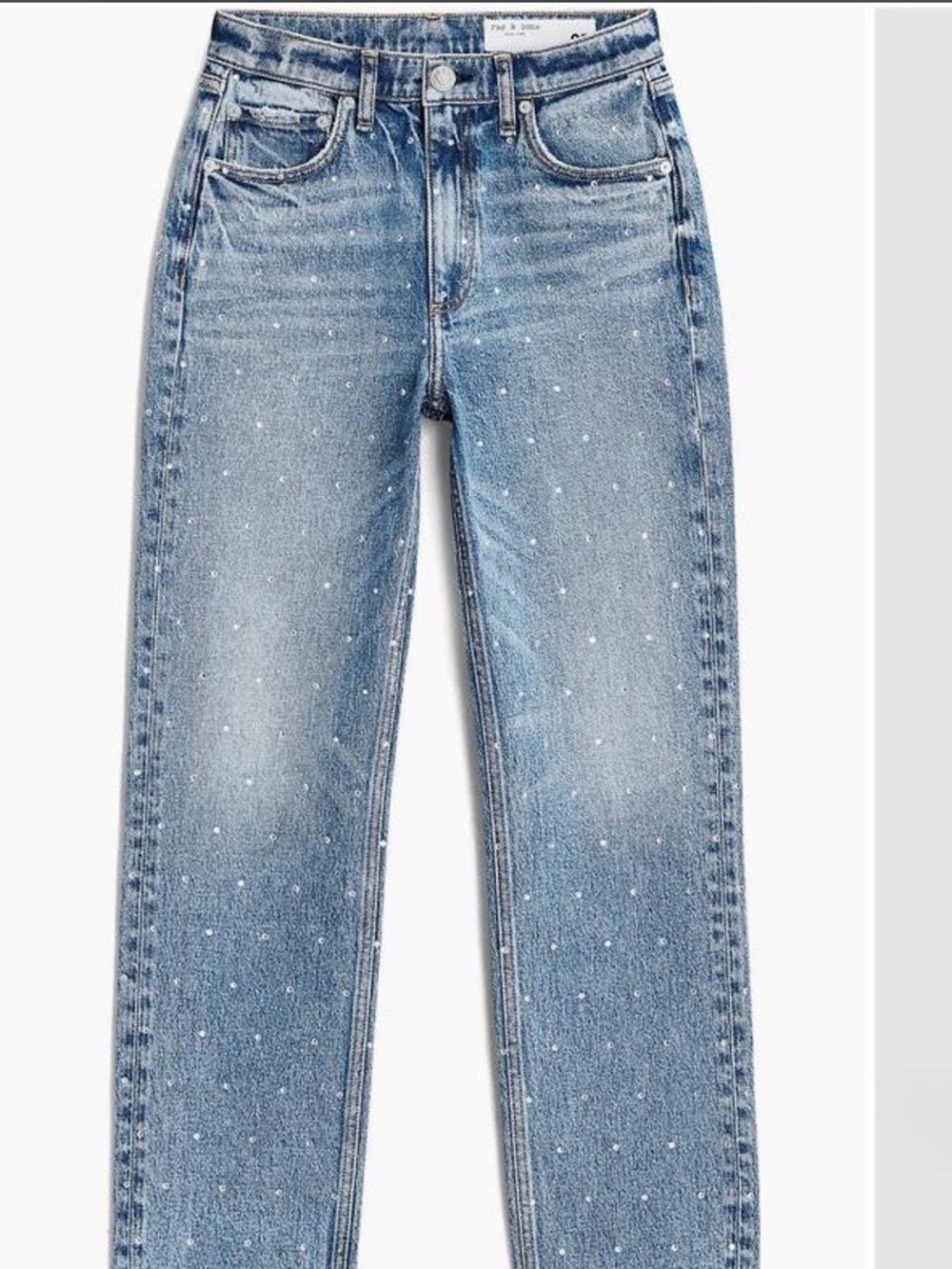 rag & bone Embellished Straight-Leg Denim